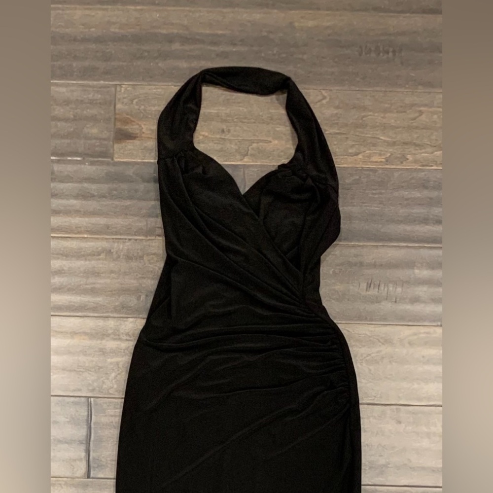 NORMA KAMALI
Halter Sweetheart Side Drape Gown